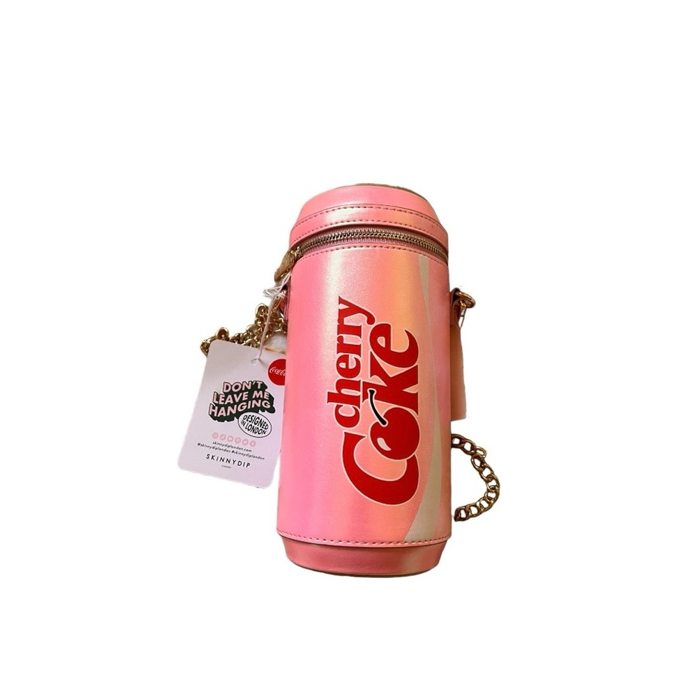 Coca Cola Pink and Red Crossbody Bag with Glossy Finish